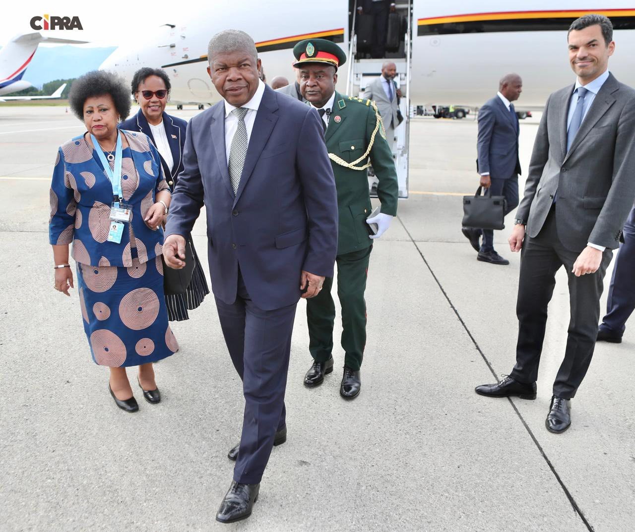 Presidente João Lourenço à chegada a Genebra para participar na 78ª Assembleia da Organização Mundial da Saúde como Presidente em exercício da União Africana